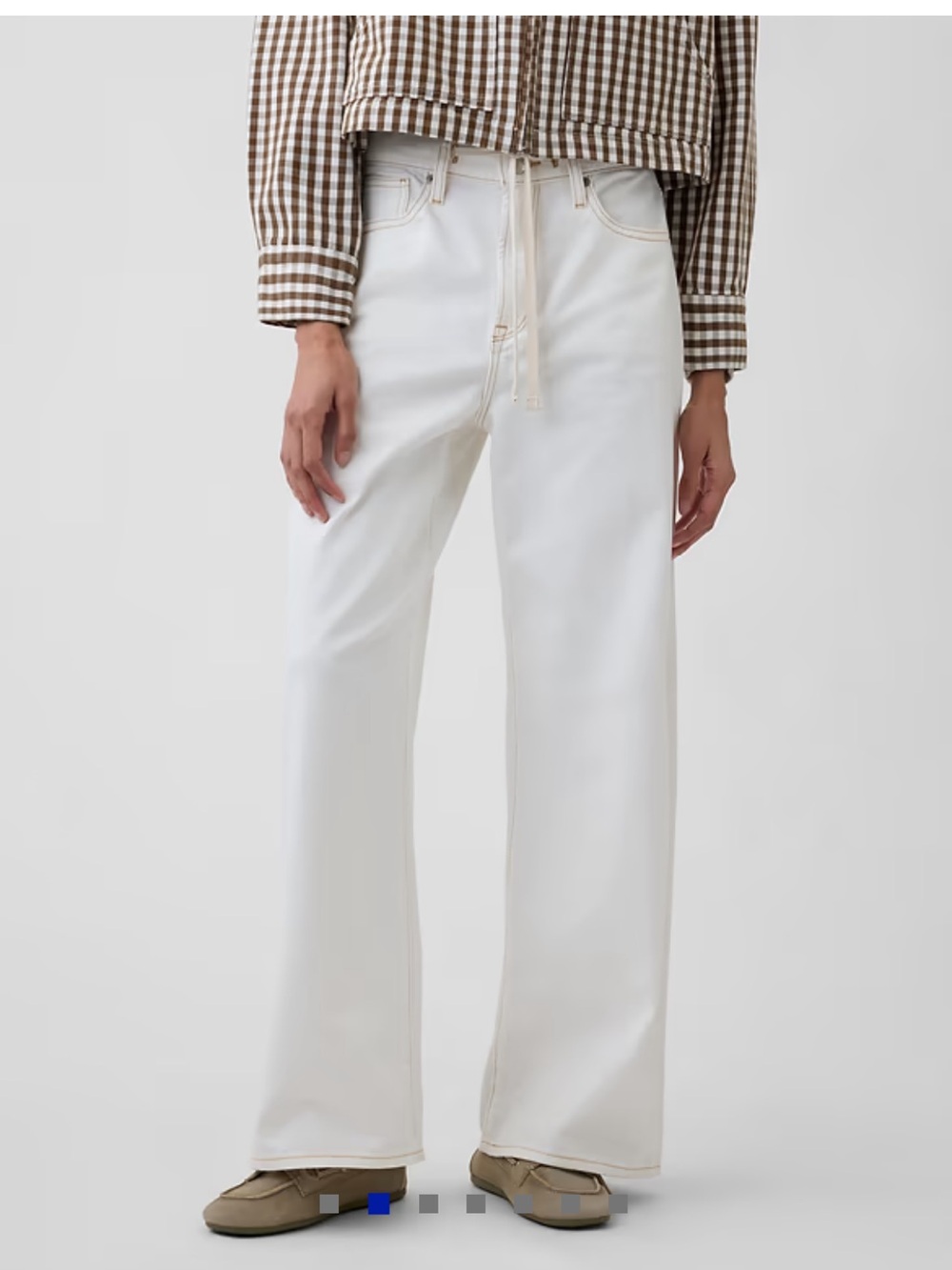 Gap High Rise Drawstring Wide-Leg Jeans